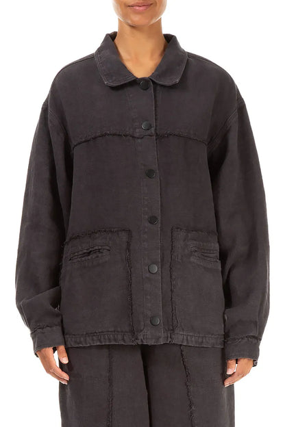 Graphite Heavy Linen Jacket 1