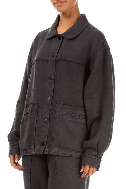 Graphite Heavy Linen Jacket 3