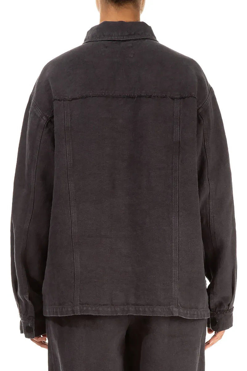 Graphite Heavy Linen Jacket 2