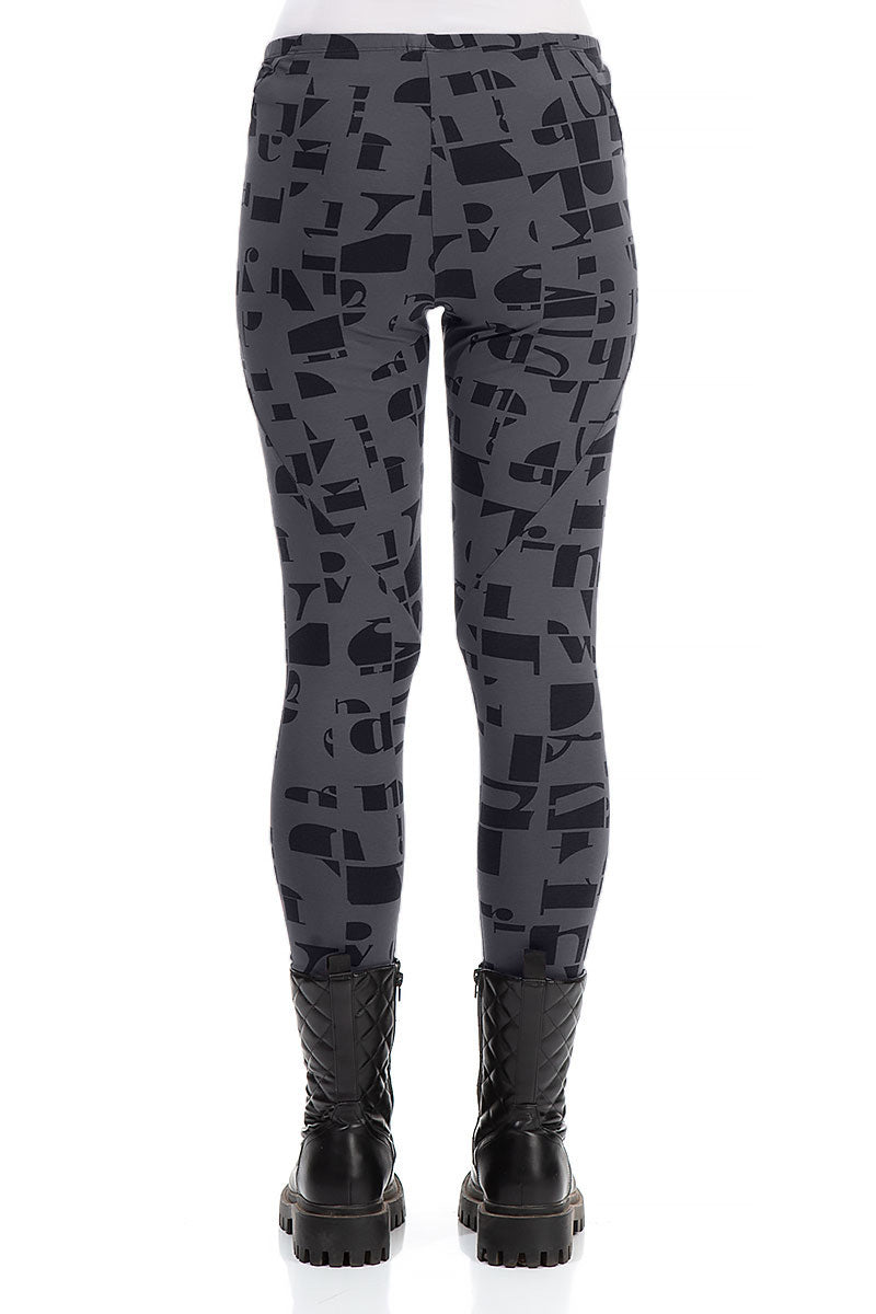 Graphite Letters Cotton Leggings 2