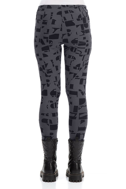 Graphite Letters Cotton Leggings 2