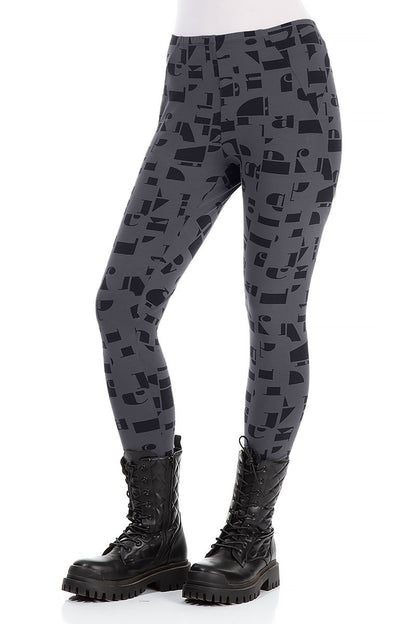 Graphite Letters Cotton Leggings 3