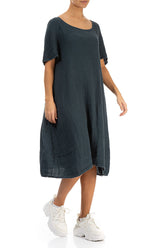Graphite Textured Linen Dress 3
