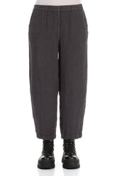 Graphite Textured Linen Trousers 1