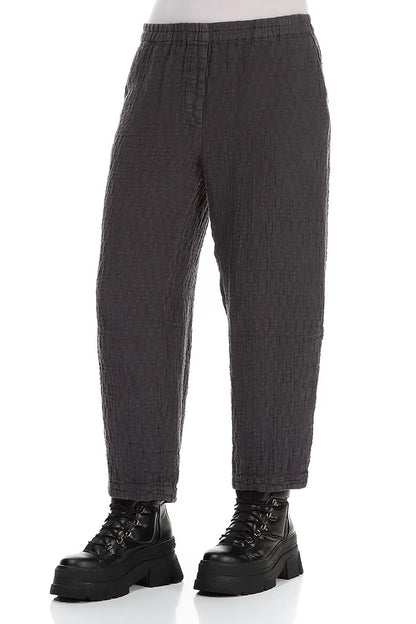 Graphite Textured Linen Trousers 3