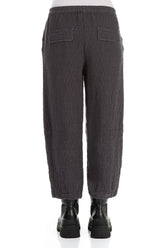 Graphite Textured Linen Trousers 2