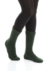 Green Wool Linen Socks 1