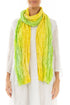 Green Yellow Ombré Crumpled Silk Scarf 1
