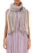 Greige Crumpled Silk Chiffon Scarf 1