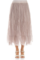 Greige Crumpled Silk Chiffon Skirt 1