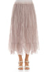 Greige Crumpled Silk Chiffon Skirt 1