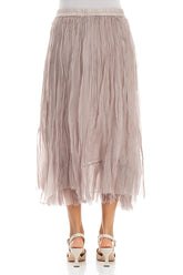 Greige Crumpled Silk Chiffon Skirt 2