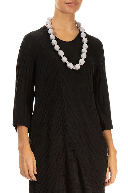 Greige Silk Bead Necklace 3