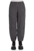 Grey Check Linen Pencil Trousers 1