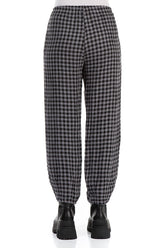 Grey Check Linen Pencil Trousers 2