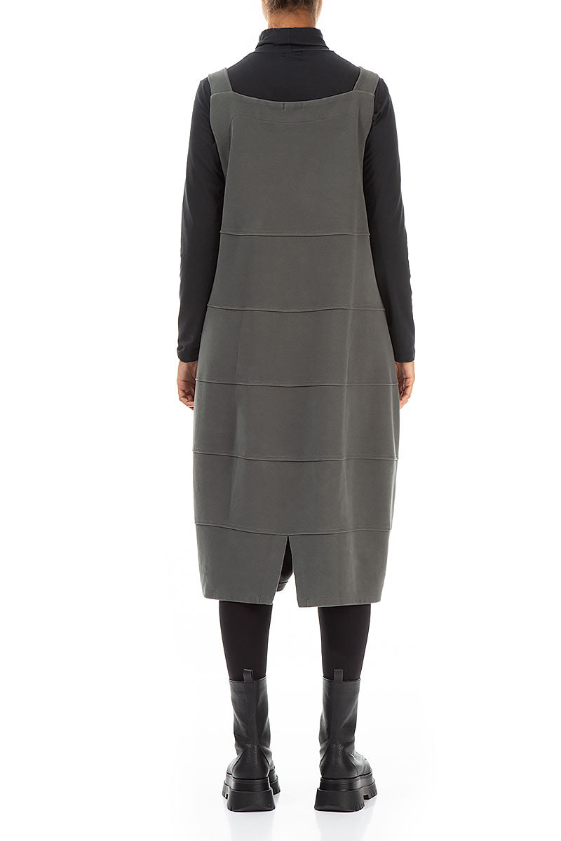 Grey Cotton Jersey Balloon Pinafore Dress 2