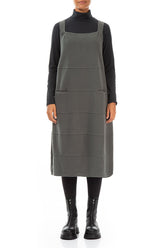 Grey Cotton Jersey Balloon Pinafore Dress 1