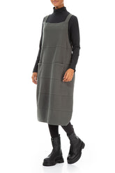 Grey Cotton Jersey Balloon Pinafore Dress 3