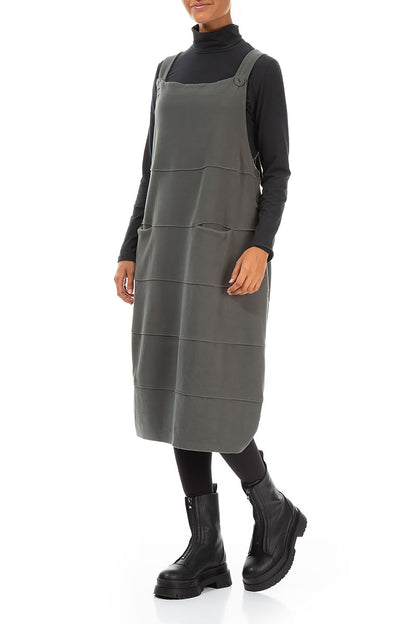 Grey Cotton Jersey Balloon Pinafore Dress 3