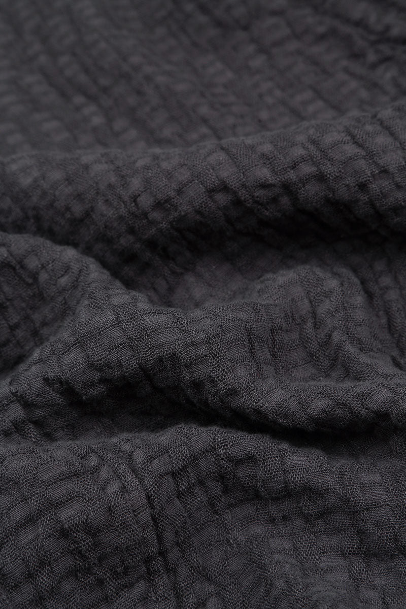 Grey Textured Linen Dungaree Dress 5