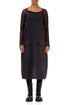 Grey Textured Linen Dungaree Dress 1