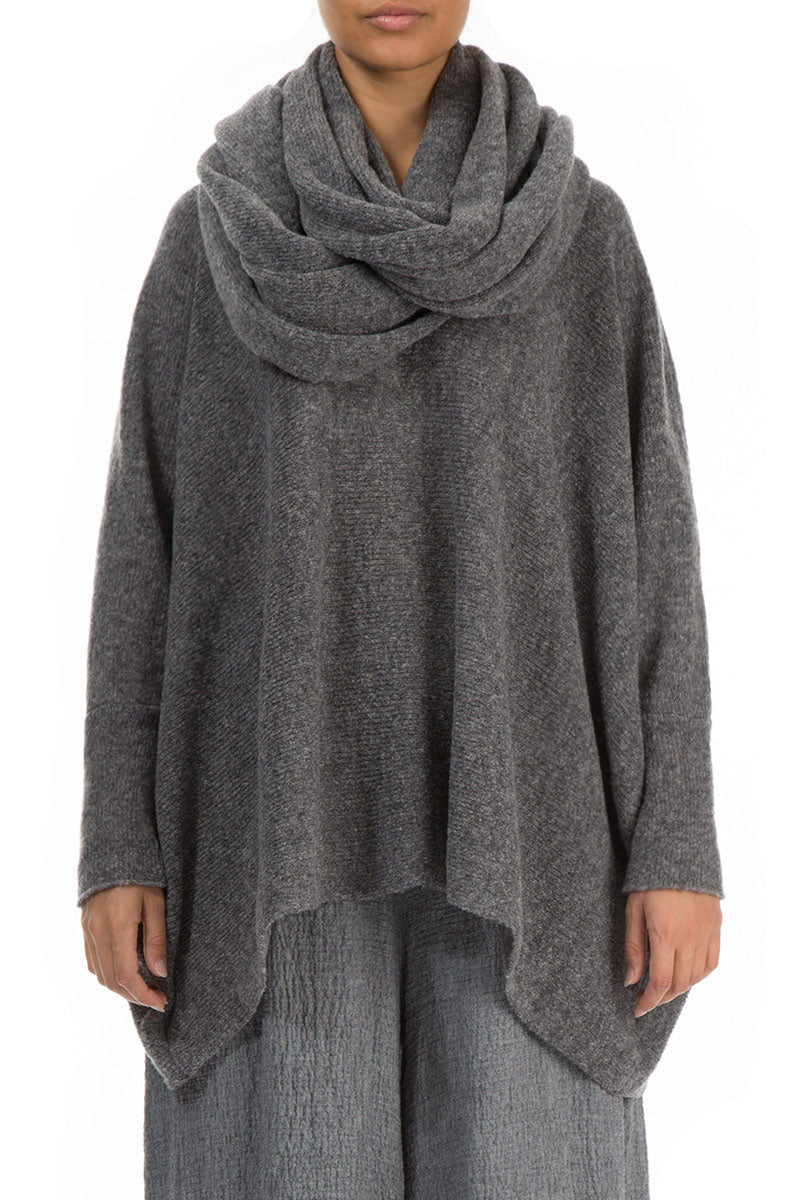 Grey Wool Infinity Scarf