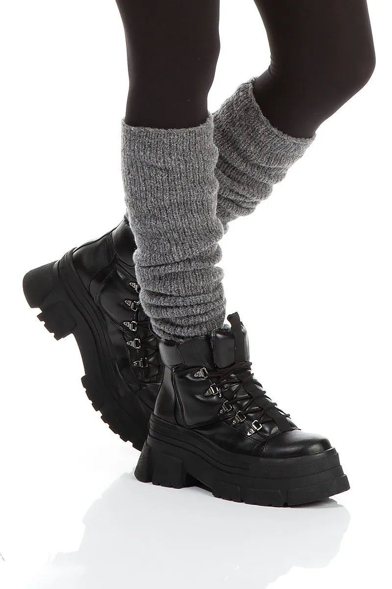 Grey Wool Leg Warmers 2