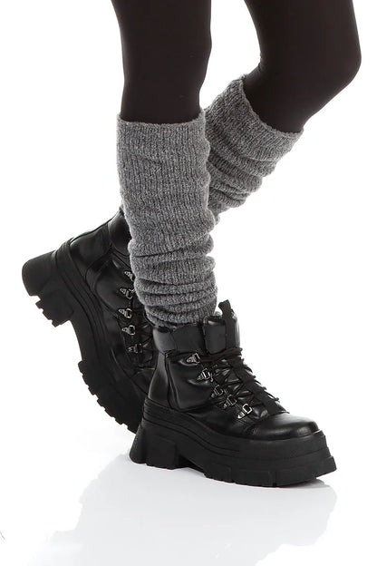 Grey Wool Leg Warmers 2