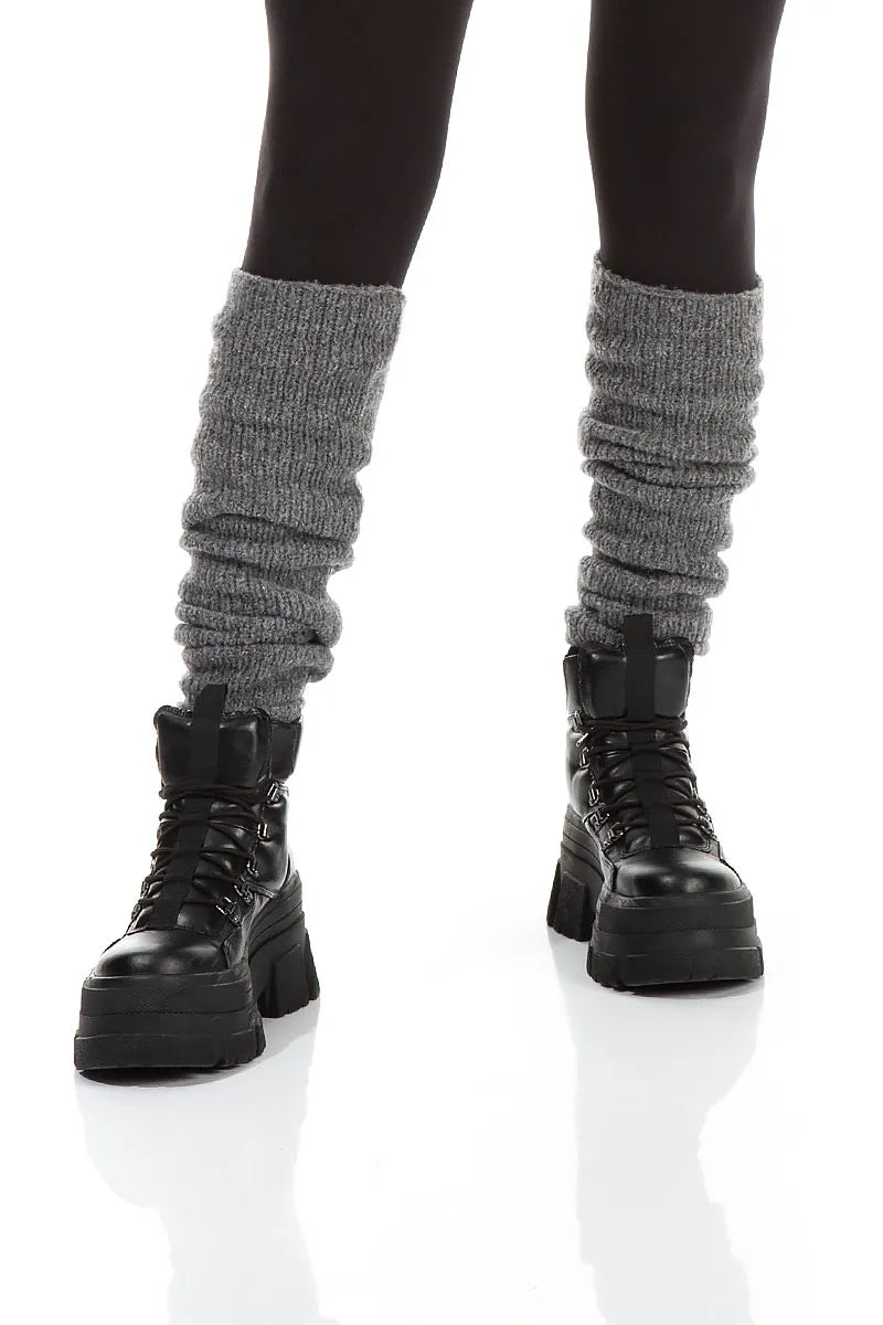 Grey Wool Leg Warmers 1