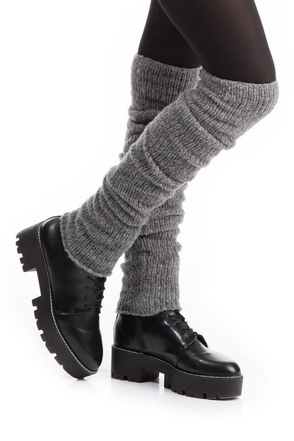 Grey Wool Leg Warmers