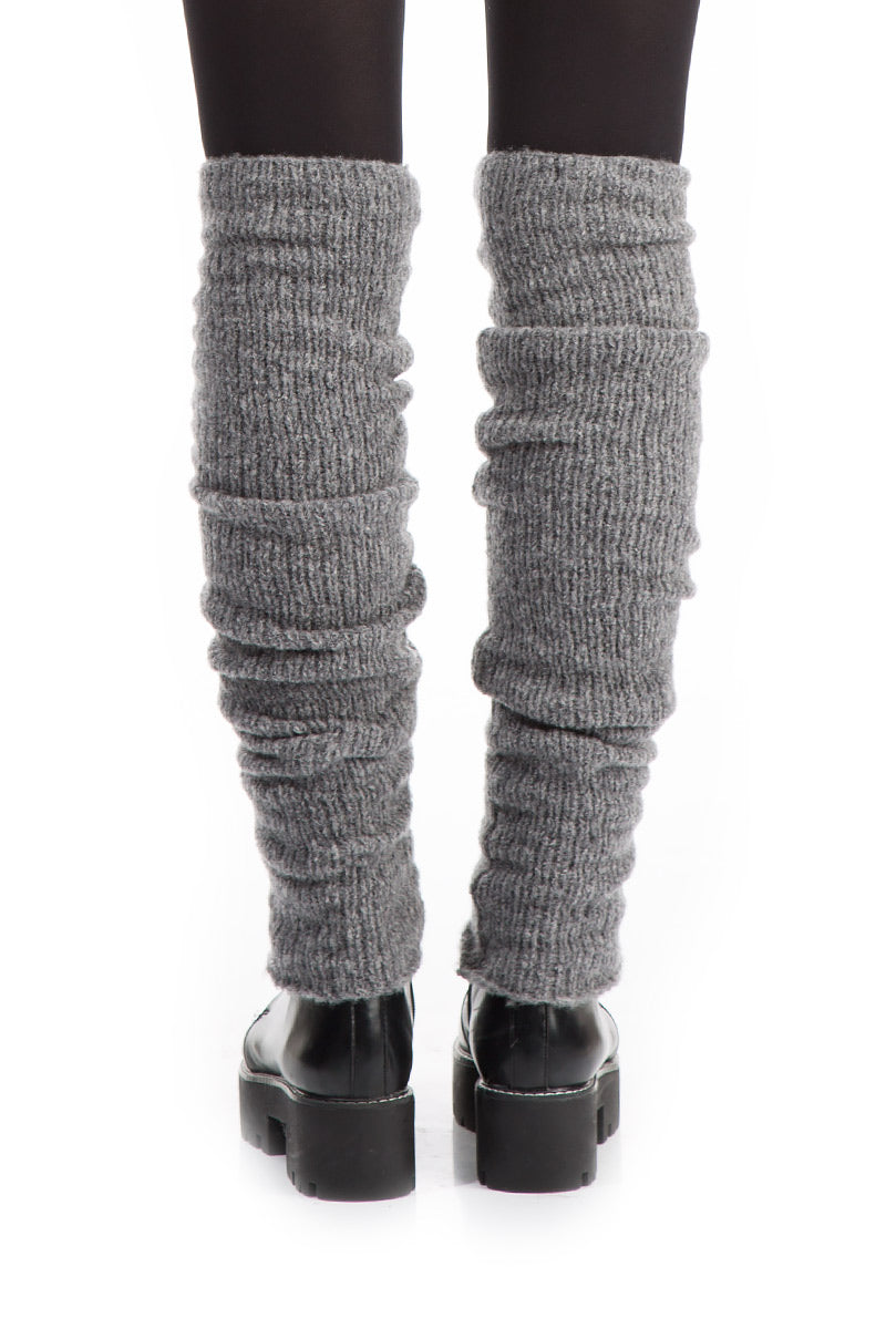 Grey Wool Leg Warmers