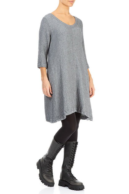 Grey Wool Midi Dress