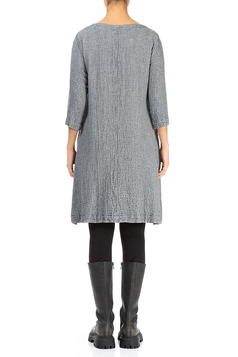 Grey Wool Midi Dress