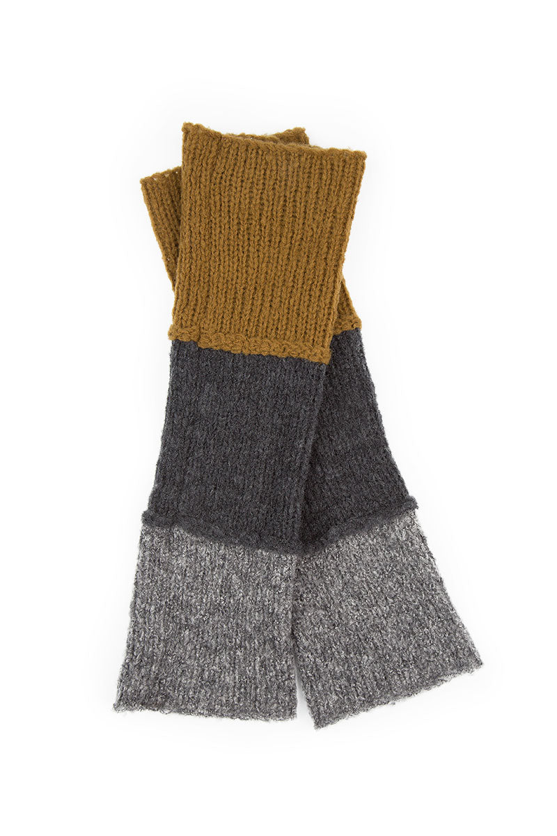 Grey &amp; Mustard Wool Wrists