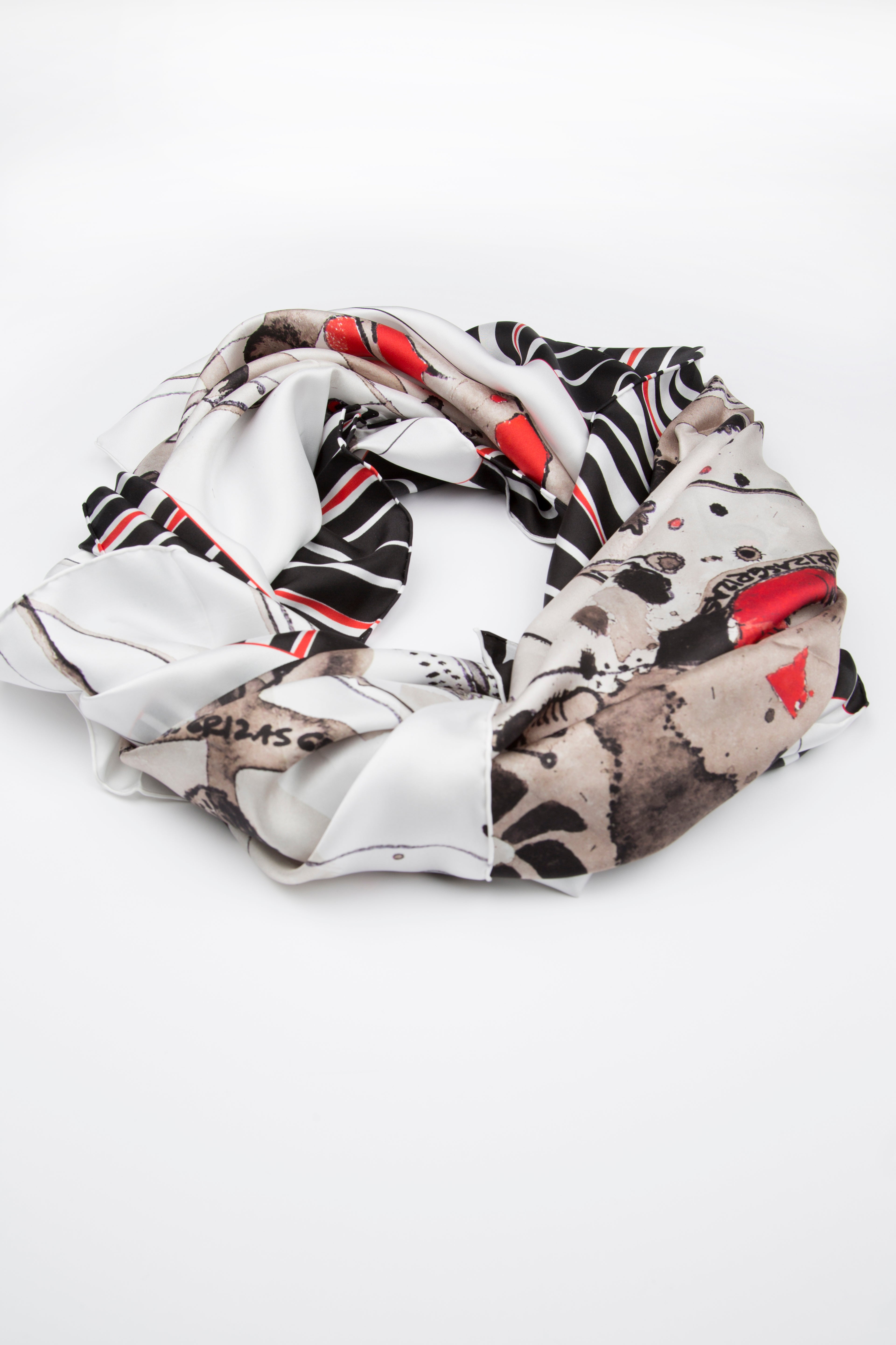 GRIZAS Abstract Art Pure Silk Scarf 4