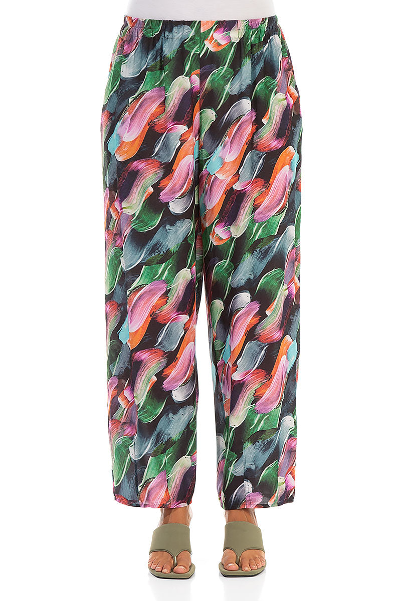 Taper Paint Charm Silk Bamboo Trousers