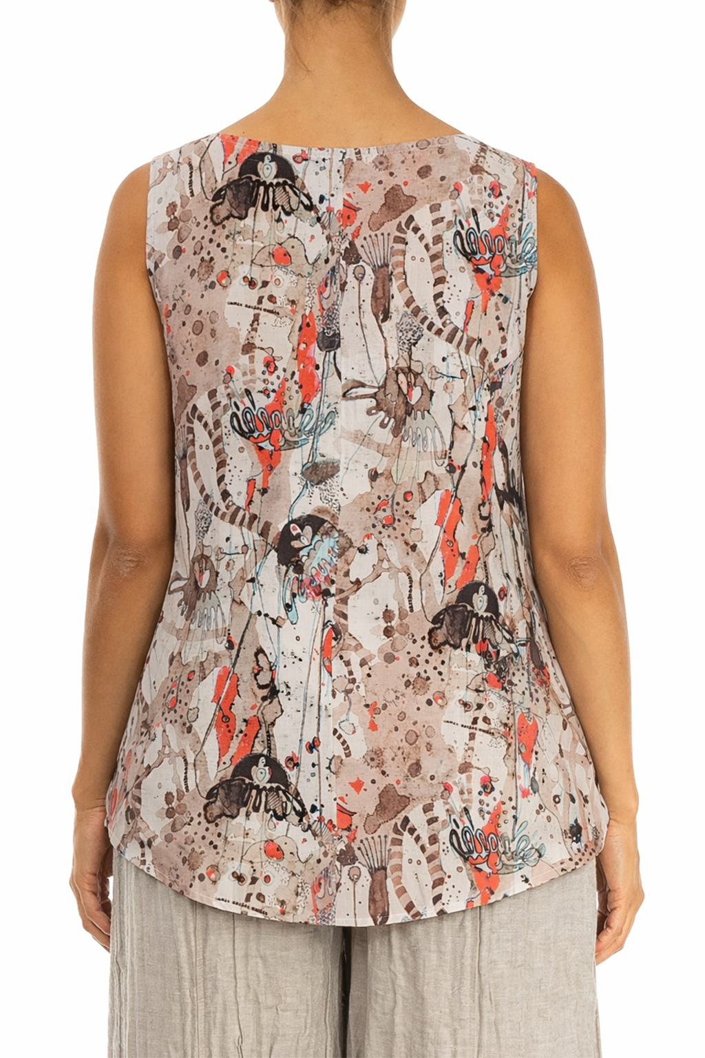 Haut sans manches Savannah en soie texturée