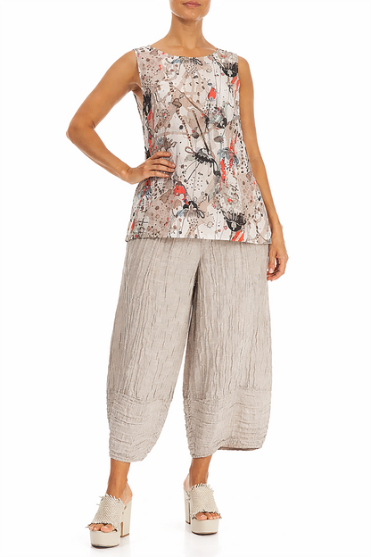 Haut sans manches Savannah en soie texturée