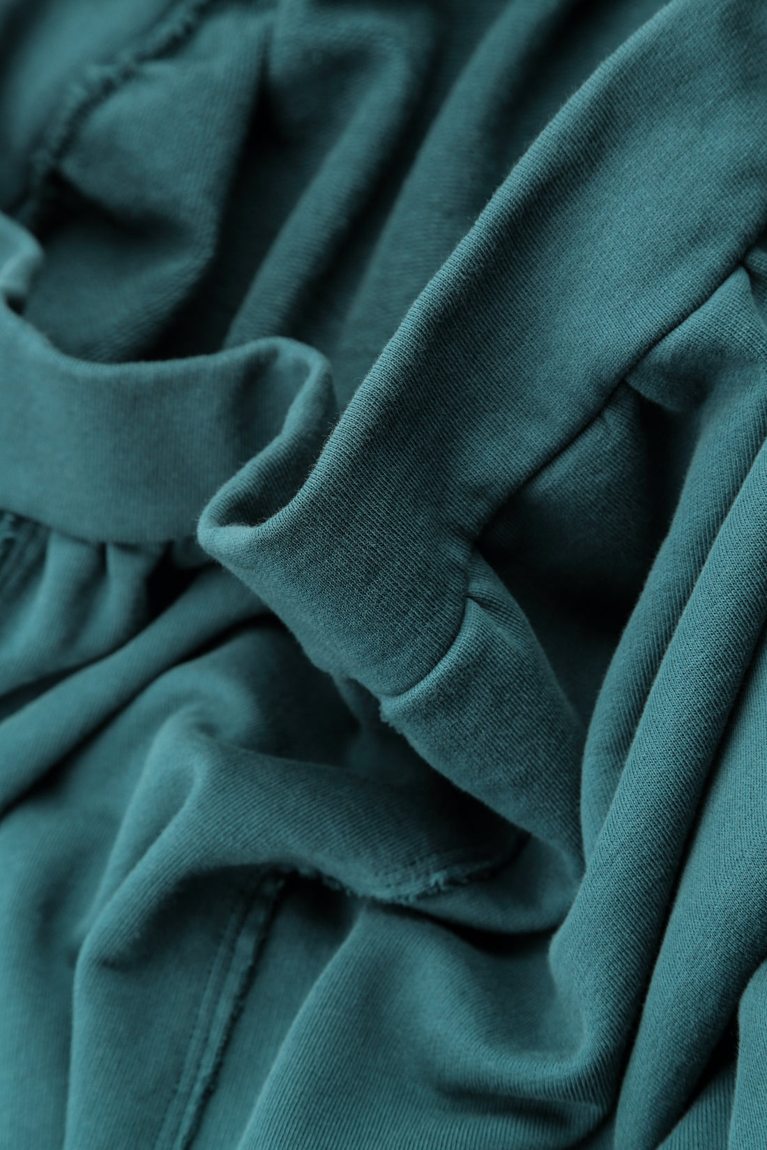 High Collar Deep Turquoise French Terry Cotton Jacket 6