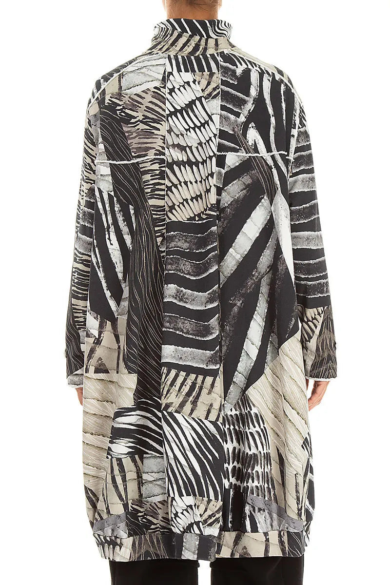 High Collar Wild Ink French Terry Cotton Jacket 3