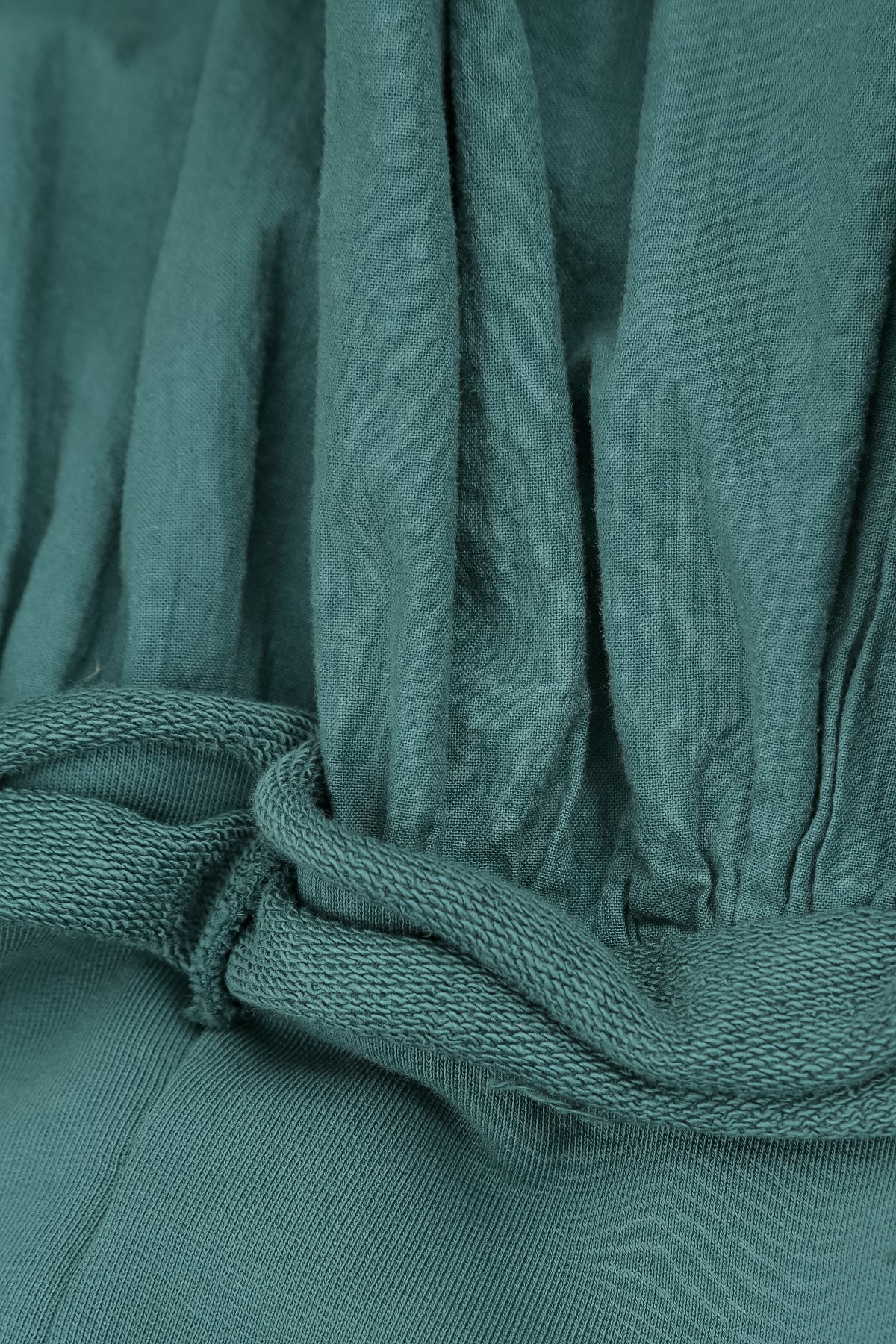 Hooded Deep Turquoise Cotton Jacket Dress