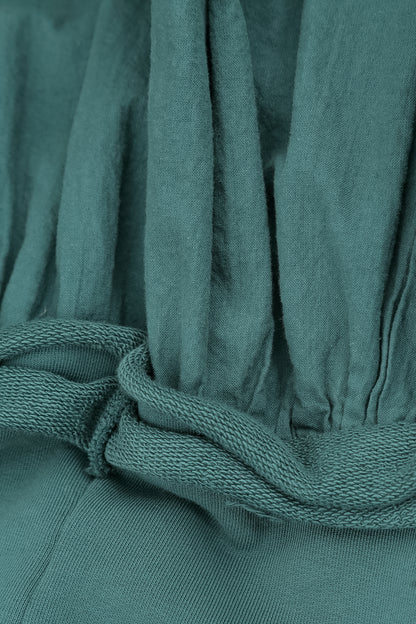 Hooded Deep Turquoise Cotton Jacket Dress