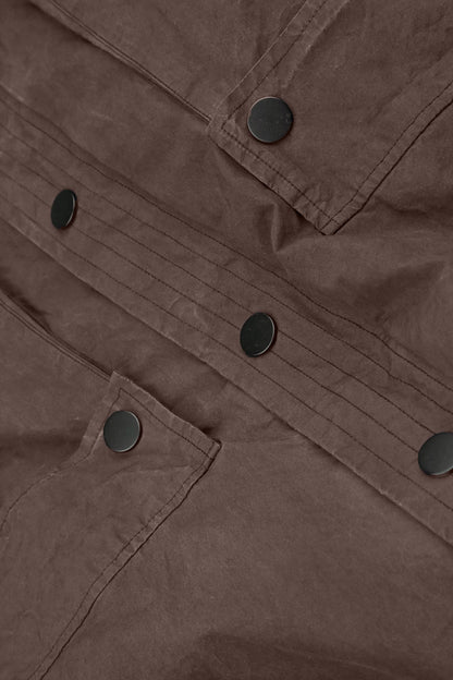 Hooded Forest Brown Cotton Coat 5