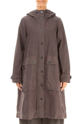 Hooded Forest Brown Cotton Coat 1