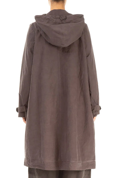 Hooded Forest Brown Cotton Coat 2
