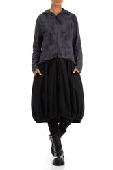 Hooded Graphite Paintwave Cotton Jacket Dress 4