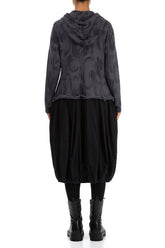 Hooded Graphite Paintwave Cotton Jacket Dress 2