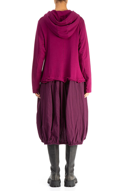 Hooded Magenta Cotton Jacket Dress