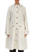 Hooded Off White Cotton Coat 1