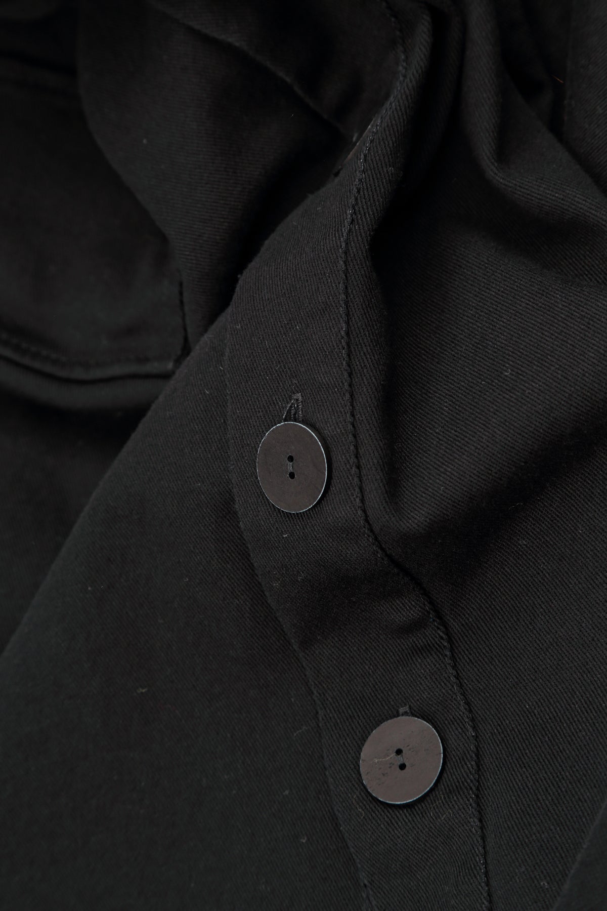 Hooded Black Stretch Cotton Coat